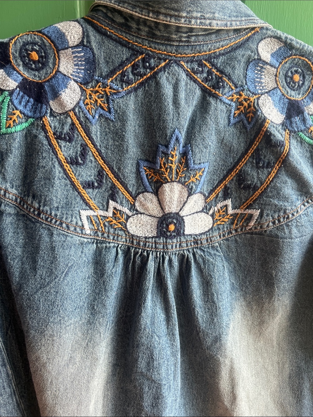 O'Neill Denim π― cotton snap button up size Small embroidered back π - Picture 10 of 10